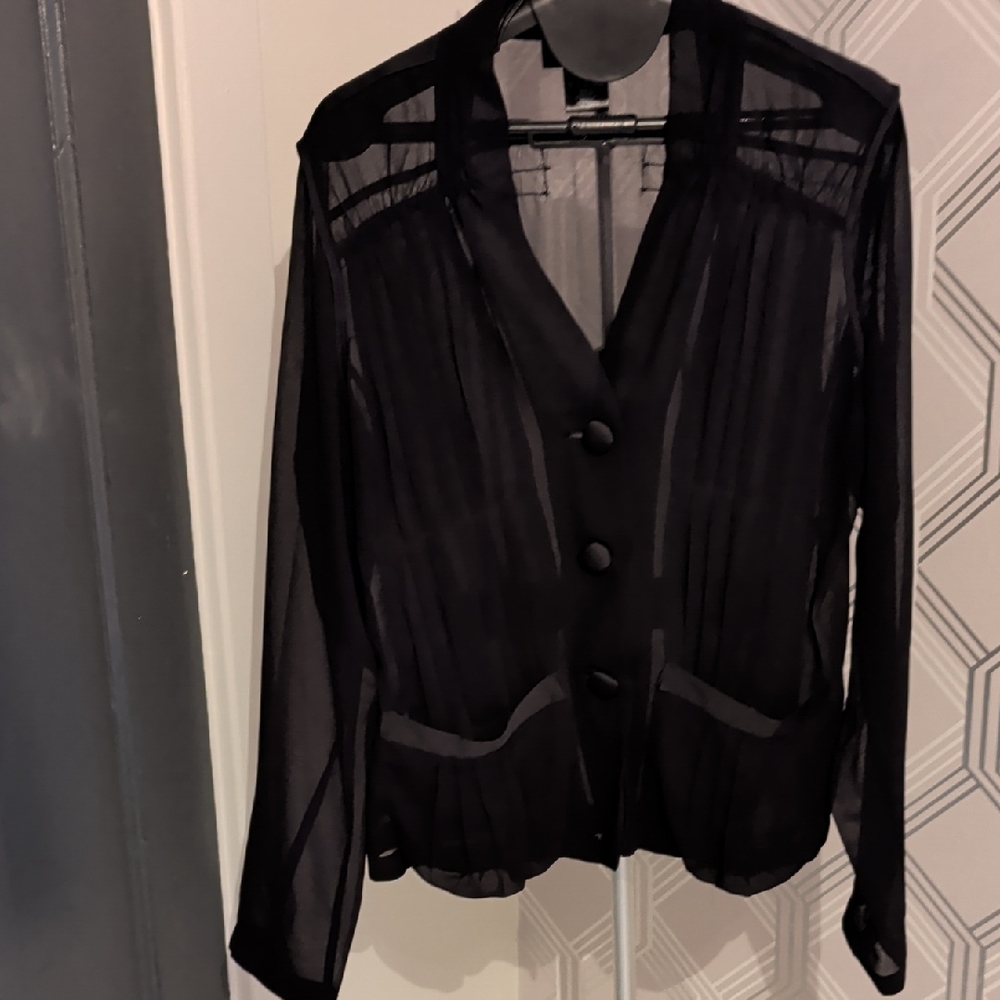 DKNY Black Sheer Women's Blouse
